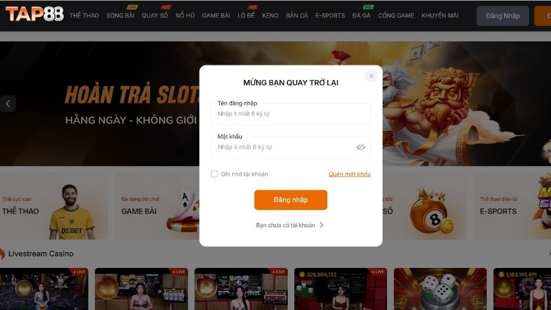 Cách đăng nhập nhà cái TAP88 nhanh chóng