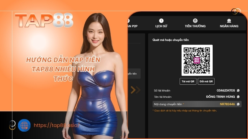 Hướng dẫn nạp tiền TAP88 nhiều hình thức Hướng dẫn nạp tiền TAP88 nhiều hình thức