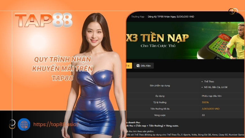 Quy trình nhận khuyến mãi trên TAP88 Quy trình nhận khuyến mãi trên TAP88